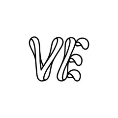 VE monogram logo design letter text name symbol monochrome logotype alphabet character simple logo