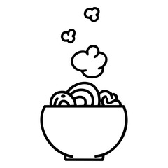 Obraz premium hot noodles in a simple bowl