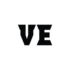 VE monogram logo design letter text name symbol monochrome logotype alphabet character simple logo