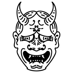 japanese theatre kabuki oni mask