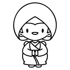 happy japanese woman in traditional bridal outfit