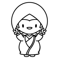 celebrating japanese woman in traditoinal wedding clothes