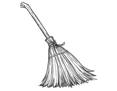 Detailed sketch of a broom