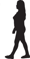 vector,silhouette of a side view of a woman walking