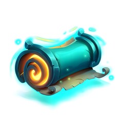 Magical Scroll with Glowing Edges and Ethereal Effects