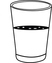 Minimalist Black and White Water Glass Illustration