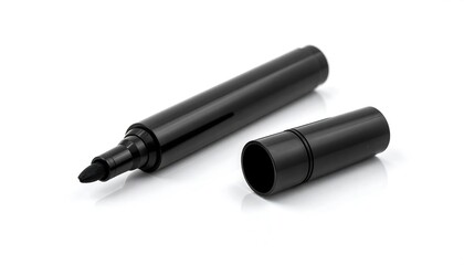 Black marker on a white background