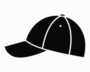 Silhouette of a Baseball Cap A Stylish and Sporty Headwear Accessory Perfect for Casual Outfits and Outdoor Activities