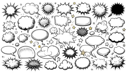 Collection of comic book speech bubbles (3)