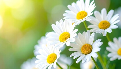 Close-up of white daisies in soft focus