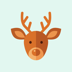 Vector illustration of christmas sublimation vector art of cute cartoon reindeer head with antlers