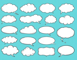 Collection of comic book style speech bubbles (1)