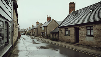 Narrow street in the old town of Tallinn with historic buildings