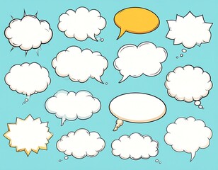 Collection of comic book style speech bubbles (2)