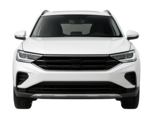 White SUV car isolated.