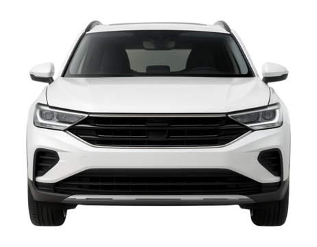 White SUV car isolated.