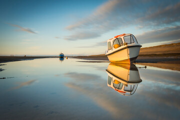 Boats at sunset