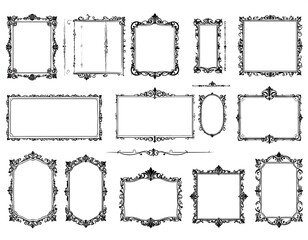 Collection of decorative black and white picture frames