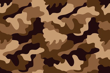 camouflage seamless pattern background vector texture military textile army camo clothing brown color