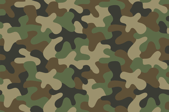 camouflage seamless pattern background vector skin texture military textile army camo clothing green black colors