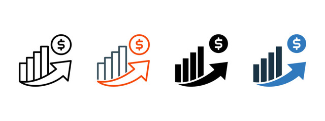 Profit multiple icon style vector illustration