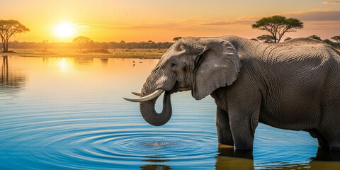 elephant in water