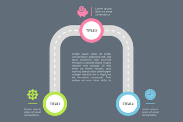 Roadmap Infographic with Five Steps and Icons on Green Background