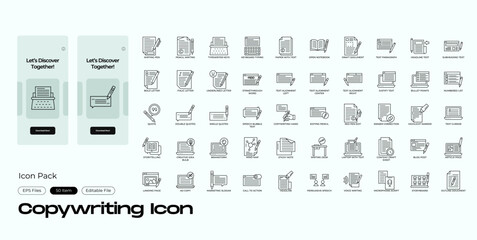 Copywriting Line Icon Set