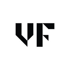 VF monogram logo design letter text name symbol monochrome logotype alphabet character simple logo