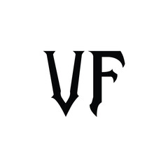 VF monogram logo design letter text name symbol monochrome logotype alphabet character simple logo