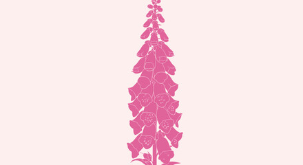 Pink foxglove silhouette on pale pink background © gudangPIXEL