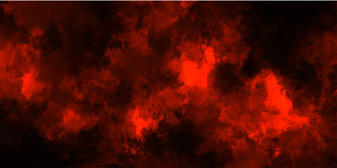 Abstract grunge red and black powder explosion cloud on black background. dark red smoke Like cloud wave effect on black. dark fire flame grunge texture background. toned fiery red sky.