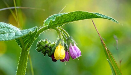 Close-up of wildflowers with vibrant yellow and purple blossoms