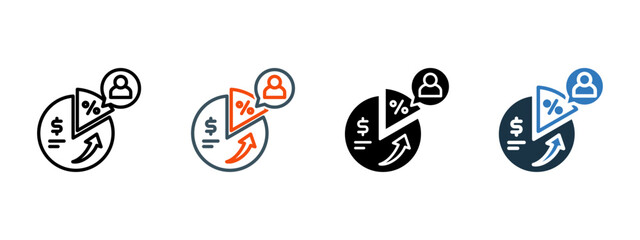 Dividends multiple icon style vector illustration