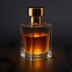 Elegant Perfume Bottle on Black Background