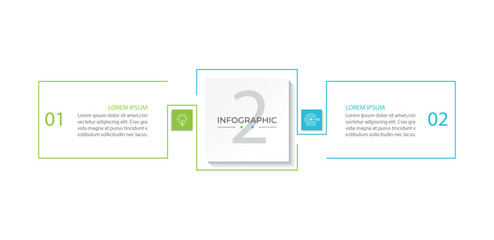 Vector infographic design template with 2 options or steps