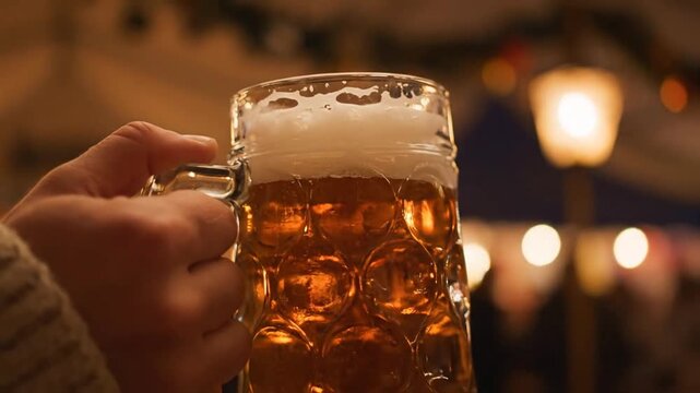 Close-up of a Beer Mug at Oktoberfest