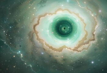 Fornax Dwarf Galaxy  An Emerald Void Visualization of Dark Matter Distribution   Cosmic Brushstrokes