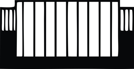 Stylized abstract pattern simple geometric lines rectangular shape monochrome graphic design element