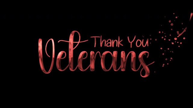 Thank you veterans message in an elegant bronze font for honoring and appreciating military service in design projects.