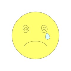 クラクラして泣く困惑の表情