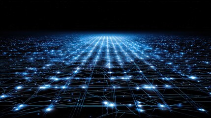 Abstract Digital Pathway With Blue Light Effects