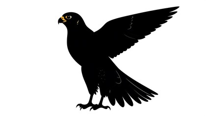 Black silhouette of a falcon in flight