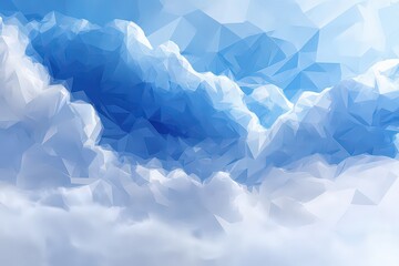 Obraz premium Abstract Polygonal Blue And White Cloudscape