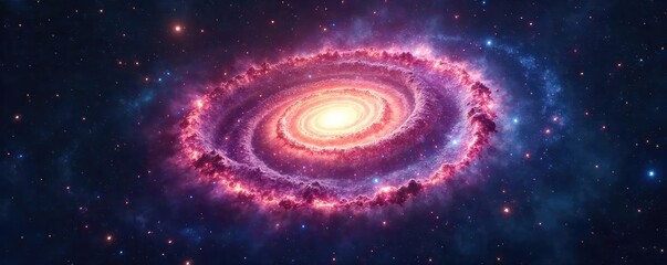 Stunning image of a spiral galaxy, swirling arms of gas and dust, distant stars, cosmic wonder, deep space exploration , hydrogen, dark matter