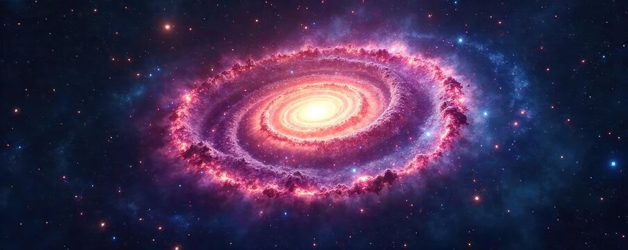 Stunning image of a spiral galaxy, swirling arms of gas and dust, distant stars, cosmic wonder, deep space exploration , hydrogen, dark matter