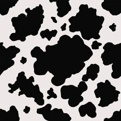 seamless pattern with skulls Seamless Black and White Cow Print Pattern Vector.  