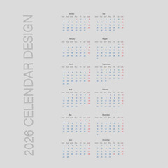 Celendar design 2026 happy new year 2026 celendar design