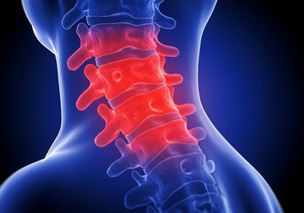 "Cervical Spine Anatomy: Detailed 3D Illustration of Neck Vertebrae"