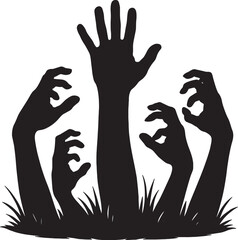 Rising Hands Silhouette from Ground
